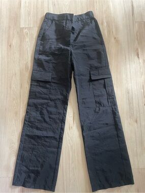 Zara Black Cargo Pants with Flap Pockets